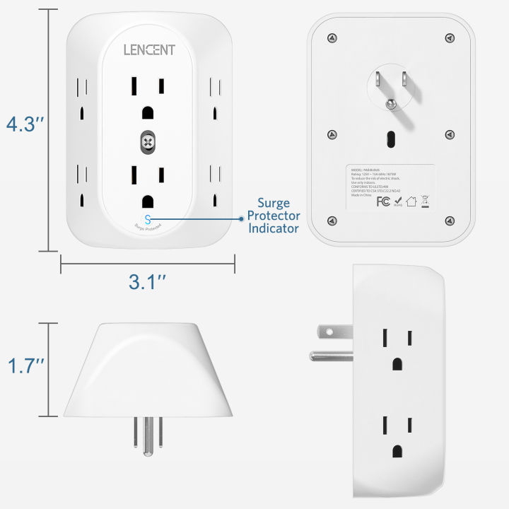 %E3%80%90Buy%20with%20eyes%20closed%E3%80%91LENCENT%20Multi%20Plug%206%20Outlet%20Extender,%20Surge%20Protector%20Wall%20tap,%20Power%20Strip%203-Side%20Widely%20Spaced%20Adapter%20Plug%20Extension%20Multiple%20Charger%20Expander,%20Mountable%20Wall%20Splitter%20for%20Home%20Travel%20-%20Image%205