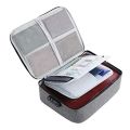 Important File Pocket Holder,Document Organizer Box,Oxford Waterproof Document Storage Bag with Safe Code Lock (Gray). 