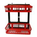 Two Step Bathroom Rack Multipurpose Rack 14" Height 12" Length 6" Width - Red. 