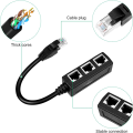 Ethernet Splitter 1 to 3 for Home, Office, School Network Expansion Black 1 Piece. 