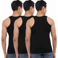 Dollar Bigboss Sleeveless Antibacterial Men'S Black Cotton Vest Pack Of 3 - Fashion | Innerwear | Vest For Men. 