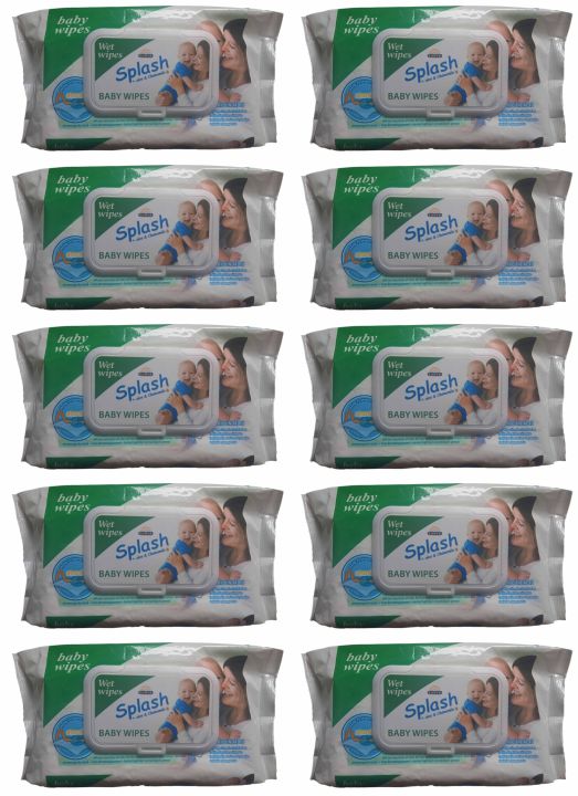 Wet Wipes / Baby Wipes / Makeup Remover With Aloe and Chamomile - 80 wipes x 10 packs