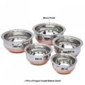 5 Pieces Handi Set Stainless Steel Copper Bottom Kitchen Serving Bowl Cooking Bowl Warming Bowl 5 pieces Bowl With Lid. 