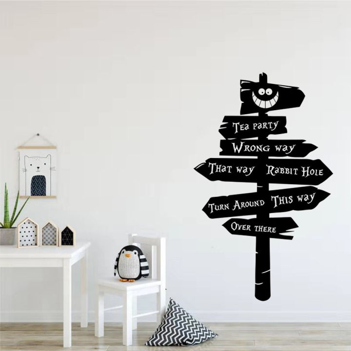 NEW%20bedroom%20wonderland%20sleepwalking%20alice%20road%20signs%20wall%20stickers%20decoration%20tea%20party%20gifts%20rabbit%20hole%20vinyl%20stickers%20bedroom%20quote%20kids%20room%20decoration%20-%20Image%205
