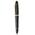 Jinhao 159 Vivid Office Fountain Pen Black Lacquered Gold Trim And Medium Nib. 