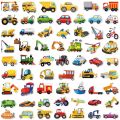 Linman 60 Pcs Cartoon Engineering Vehicle TransportatiNew on Sticker Helmet Decoration Waterproof Sticker. 
