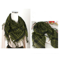 ARELENE 2X Unisex Scarf Polyester Tassel Arab Desert Shemagh, Green. 