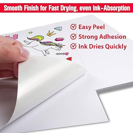 IS%205%20Pieces%20of%20Fashion%20Sticker%20Self-Adhesive%20Glossy%20Photo%20Paper%20A4%20Size%20120%20GSM%20for%20Inkjet%20Printer%20(White)%20Dries%20Quickly%20DIY%20Sticker%20Printing%20Label%20Art%20-%20Image%202