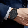 TOMI New Men's Watch Fashion Casual Men's and Women's Ultra Thin Watch Minimalist Men's Business Leather Quartz Watch Clock Gift. 