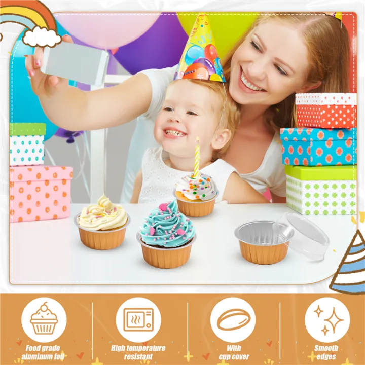 NAMUNY%20Dessert%20Cups%20with%20Lids,%2050%20Pack%20Gold%20Aluminum%20Foil%20Baking%20Cups%20Holders,%20Cupcake%20Bake%20Utility%20Ramekin%20Clear%20Pudding%20Cups%20-%20Image%205