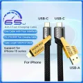 4 in 1 Fast Charging Cable (Type C/USB A/Lightning) Dual Type C PD 27W 65W Nylon Braided Cable | Flat Braided i-Phone Charging Cable with Velcro Multi Charging Cable Combo Type C/USB-A Ports. 