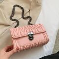 Crossbody Bag Pu Leather Mini Small Square Hand Bag with Chain And Stylish Lock for Women. 