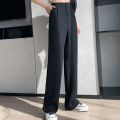 ZiHao Women's Formal Pants High Waist Straight Leg Solid Color Office Workwear. 