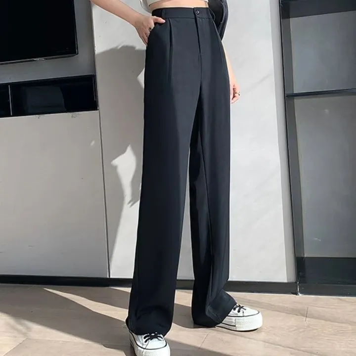 ZiHao%20Women's%20Formal%20Pants%20High%20Waist%20Straight%20Leg%20Solid%20Color%20Office%20Workwear%20-%20Image%202