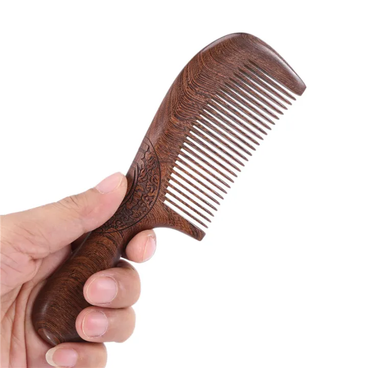 ARELENE%202X%20Unisex%20Sandalwood%20Comb%20Women%20Men%20Home%20Travel%20Wood%20Anti-Static%20Fine-Tooth%20Comb%20Wooden%20Handles%20Hair%20Comb%20-%20Image%202