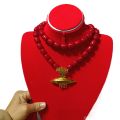 Citadel Gold Plated Traditional Newari Jewellery Tayo Necklace Mala With Red Munga for Women/Girls. 