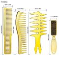 Sutuiying Professional Barber Styling Comb Kits Gold Hairdressing Neck Brush New Electroplated Oil Head Combcomb Men Salon Wide Tooth Comb. 