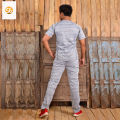 Knitted Cotton Sports T-Shirt And Trouser Set For Men. 