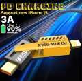 4 in 1 Fast Charging Cable (Type C/USB A/Lightning) Dual Type C PD 27W 65W Nylon Braided Cable | Flat Braided i-Phone Charging Cable with Velcro Multi Charging Cable Combo Type C/USB-A Ports. 
