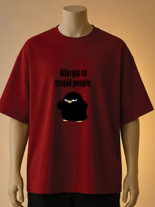 Allergic%20to%20st***d%20people%20Printed%20Graphic%20T-Shirt-white,%20blue,%20Maroon%20-%20Image%203