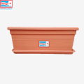 Bagmati Orange Rectangle Flower Pot / Gamala With Plate - Large. 