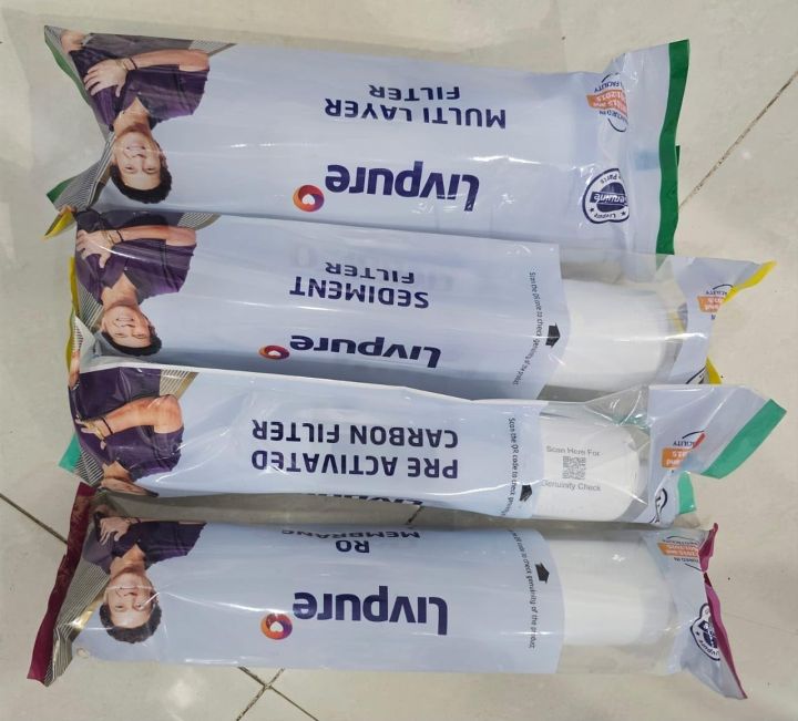 Livpure Filter Kit, Ro Membrane, Sediment Filter, Activated Carbon, Multilayer sediment Filter, set of 4 pcs