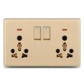 Gold Color Double power socket. 