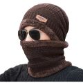 Winter Beanie Hat Scarf Set Warm Knit Hat Thick Fleece Lined Skull Cap for Men/Women | Solid Winter Cap With Neck Gaiter. 