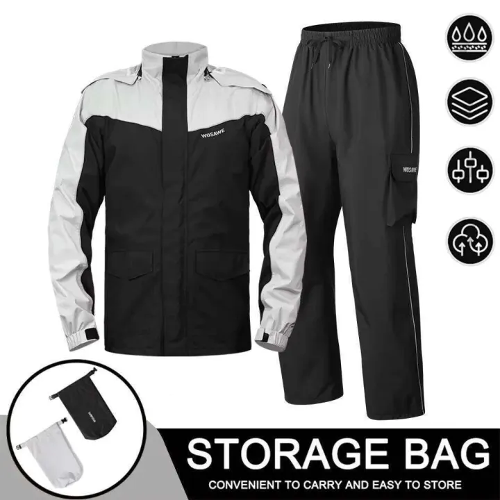 WOSAWE%20Reflective%20Mens%20Raincoat%20Waterproof%20Motocross%20Suit%20Motorcycle%20Jacket%20Split%20Rain%20Cloth%20-%20Image%207
