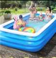 Bestway Inflatable Swimming Pool Adult Kids Family Size Inflatable And Thickened 3 Layer Outdoor Blue Rectangular Large Size 3.05m x 1.83m x 56cm. 