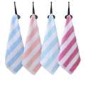 Colorful Striped Childrens Pure Cotton Absorbent Soft Non-Shedding Small Square Towel Kindergarten Hook Handkerchief. 