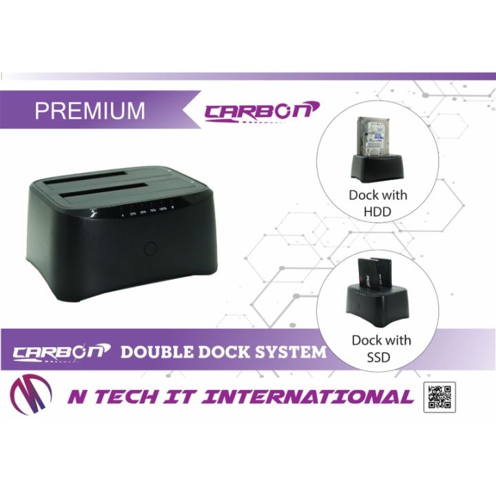 Carbon Usb 3.0 To Sata Double Hard Drive Docking Station