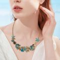 Calista Beach Style Shell Necklace Exquisite Ocean Theme Women's Necklace with Starfish Coral Shell Faux Pearl Rhinestone Decor for Vacation. 