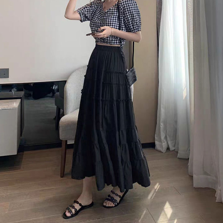 Korean%20Design%20Cotton%20Long%20Skirt%20For%20Women%20-%20Image%202