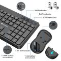 KOORUI BK0104 Wireless Keyboard and Mouse, Quiet Mouse Keyboard Set, German Layout QWERTZ with 12 Function Keys, 2.4 GHz Keyboard, Mouse Set for Windows, MacOS, Linux, Black. 