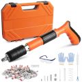 Manual Steel Nail Gun Tool, Concrete Nail Gun, Portable Mini Nail Shooting Machine with 100 Nails, Nail Wall Fixing Tool for Cement Walls, Household Woodworking. 