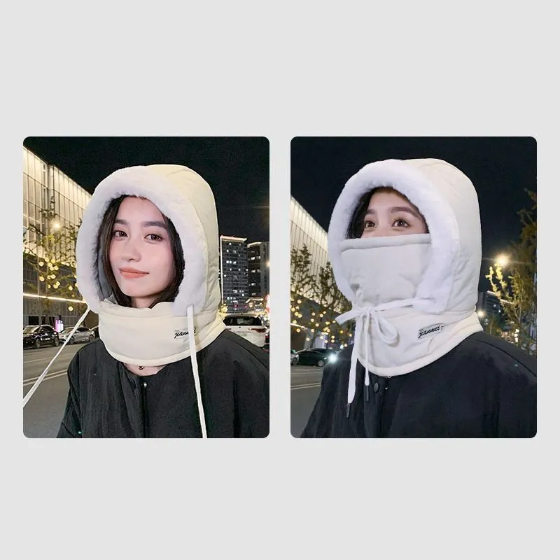 Winter Thermal Fleece Warmer Cold Weather Thermal Scarf Winter Windproof Hood Hat Face Mask For Outdoor Activities