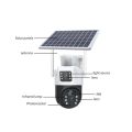 Dual-lens Solar Camera WIFI Solar Powered Waterproof V380 Pro Camera (4mp+4mp). 