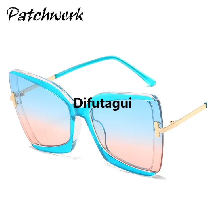 Difutagui%20High%20Quality%20%5B%20New%20%5D%20Butterfly%20Shape%20T%20Word%20Sunglasses%20Large%20Bargain%20price%20Frame%20Sun-Proof%20Sunglasses%20Female%20Street%20Shot%20Glasses%20-%20Image%204