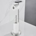 Freestanding Toilet Roll Holders Stainless Steel Anti-Rust Standing Toilet Paper Stand with Heavy, Easy to Use Brushed Silver. 