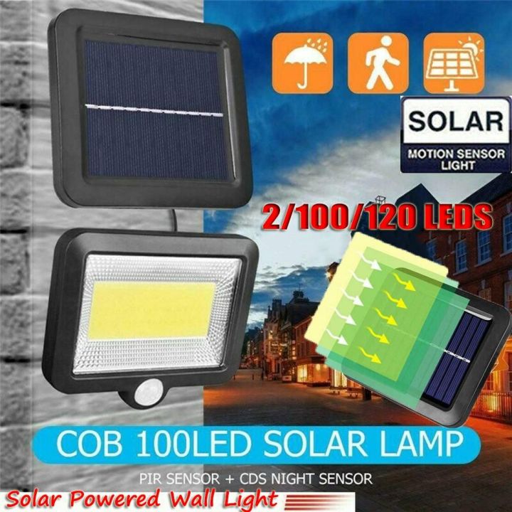 Security Wall Lamp Flood Lamp Garden PIR Motion Solar Powered Wall Light Sensor Motion Light 100/120 LED