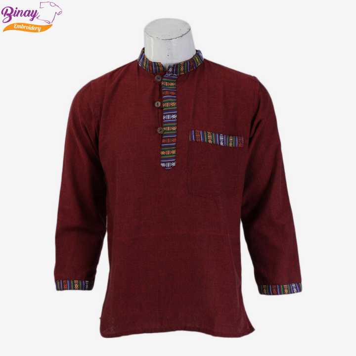 Binay Embroidery Bhutani Kurta Shirt For Men - Fashion | Kurtha For Men | Shirts For Men | Men'S Wear