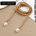 Retro PU Braided Pearl Waist Belt Chain for Women, Versatile Leather Rope with Love Buckle for Jeans and Dresses, 142cm and 151cm Length. 