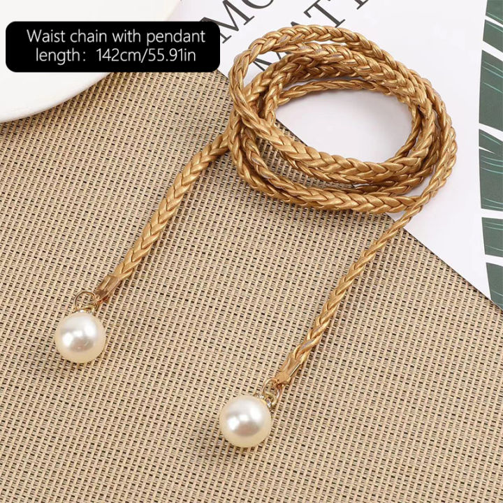 Retro%20PU%20Braided%20Pearl%20Waist%20Belt%20Chain%20for%20Women,%20Versatile%20Leather%20Rope%20with%20Love%20Buckle%20for%20Jeans%20and%20Dresses,%20142cm%20and%20151cm%20Length%20-%20Image%204