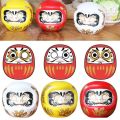 Cute Ceramic Japanese Daruma Doll Statue Lucky Charm Feng Shui Craft Mini Piggy Bank Tabletop Ornament Zen Money Box Home Decor. 