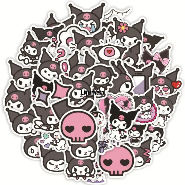 Linman%2050pcs%20Sanrio%20Stickers%20Cute%20Cinnamoroll%20Kuromi%20My%20Melody%20Stick%20er%20For%20Laptop%20Phone%20Case%20Girls%20Sanrio%20Anime%20Stickers%20Kids%20Toys%20-%20Image%205