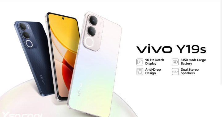 Vivo Y19s 4GB RAM +128GB Storage  || 6.68 inches IPS LCD, 90Hz Display || 50 MP Main Camera & 1080p@30fps Video