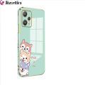 Jizetin for Realme 9 Pro / OnePlus Nord CE 2 Lite 5G Back Cover With Free Lanyard Cute Dogs 6D Plating Silicone Phone Case. 