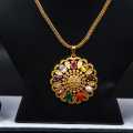 Gold Plated Sikri With Multicolor Stone Design Locket For Women Women. 