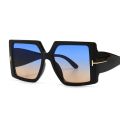 Square Sunglasses Woman Black Oversized Sun Glasses Female Retro Vintage Big Frame Gradient Mirror Lunette De Soleil Femme. 